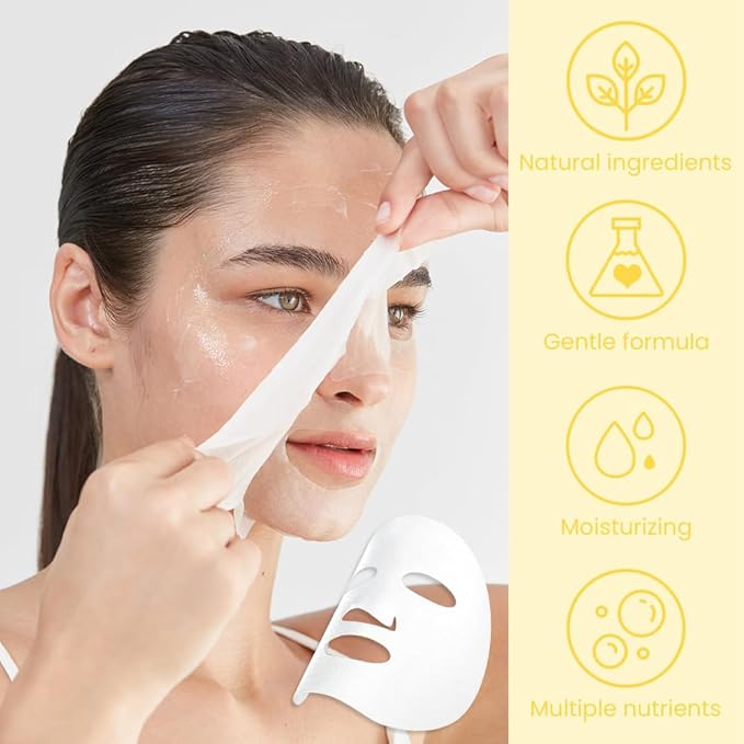 Face Sheet Mask Skincare,Hydrating Spa Face Mask For Sensitive Skin,Moisturize,Nourish for All Skin Types,Natural Skin Care Spa Face Mask for Women Men Girls,Pack of 6