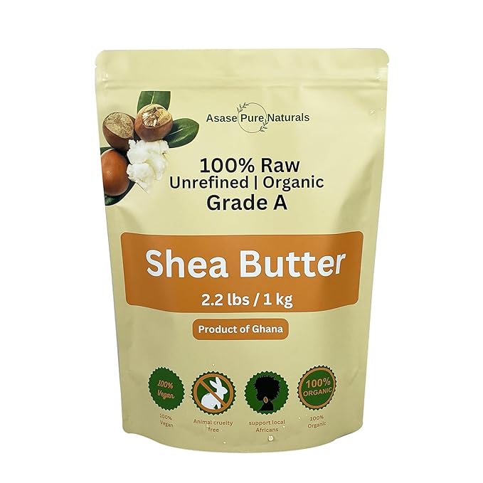 Shea butter, 1 KG, Raw, Unrefined, Grade A, Hand made, Ivory, Ghana Africa, Great for Hair, Skin, Nourish and moisturize, Body butter