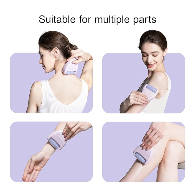 RHOS Ice Roller for Face & Eye - Portable Mini Ice Roller with Case for Travel, Reduces Puffiness & Migraine Pain, Women's Gift (Pink)