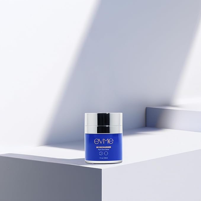 Evme Night Glow Crème – Hydrating Gel-to-Cream Moisturizer with Squalane, Sea Buckthorn & Vitamin C – Dermatologist-Tested, Fragrance-Free for Sensitive, Reactive Skin – Supports Healthy Skin Barrier