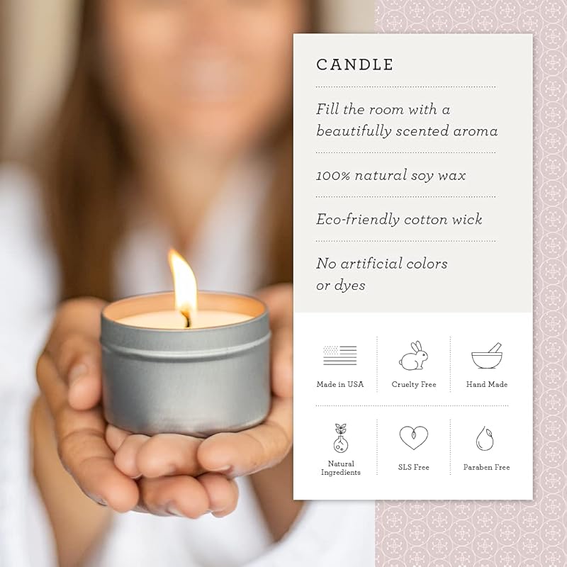 Lizush Luxury 6-Piece Lavender Spa Kit for Women - Relaxation Spa Gift Basket, Self-Care Care Package for Wife - Happy Birthday - Handmade in the USA