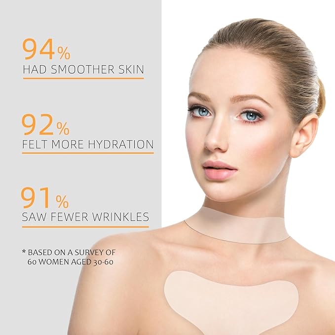 4 Pack Neck Chest Wrinkle Patches-Silicone Pads for Wrinkles, Anti Wrinkle Patches for Decollete & Cleavage, Anti Aging Wrinkle Remover