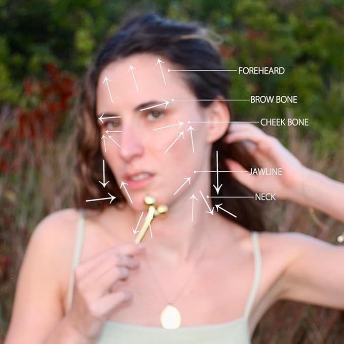 mwein Ivy 3D Face Massage Roller โ Mini Lightweight Small Travel-Sized Y-Shaped Stainless Steel โ Jade Roller, Ice Roller, Cellulite Roller โ Face Sculpting Tool (Rose Gold/Pink)