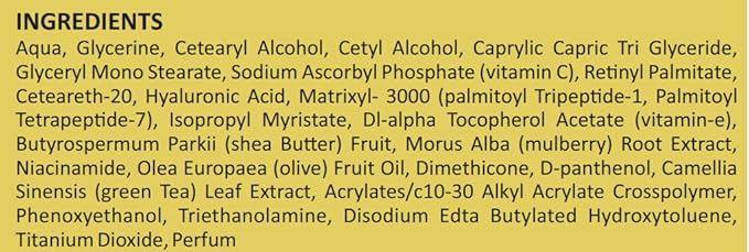 Anti Aging Retinol Night Cream Brightening Complex for Face and Eye with Triple Peptides, Hyaluronic Acid, Vitamin C, E, B3 and B5. 50 gm