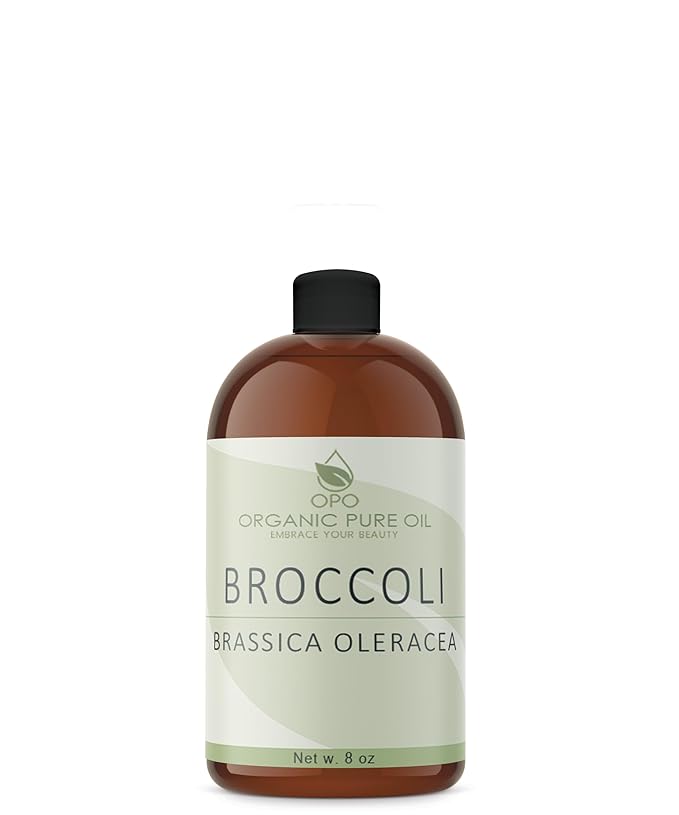 Broccoli Seed Oil - 8 oz Pure, Natural, Cold Pressed, Skin Rejuvenation, Seed Face Hair Body Refined Unscented Broccoli Carrier Oil - Hydrating, Moisturizing, Nourishing, Fair Trade