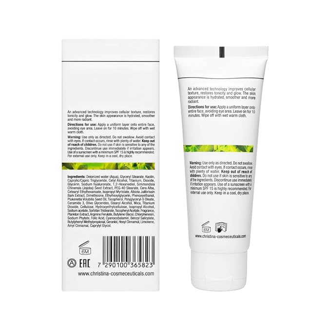 Christina Bio Phyto Revitalizing Facial Mask | Hydrating Anti-Aging Face Masks Skincare | Reduces Wrinkles, and Uneven Skin Tone | Algae, Vitamins B9 and B12 | Suits All Skin Types, Men and Women 75ml