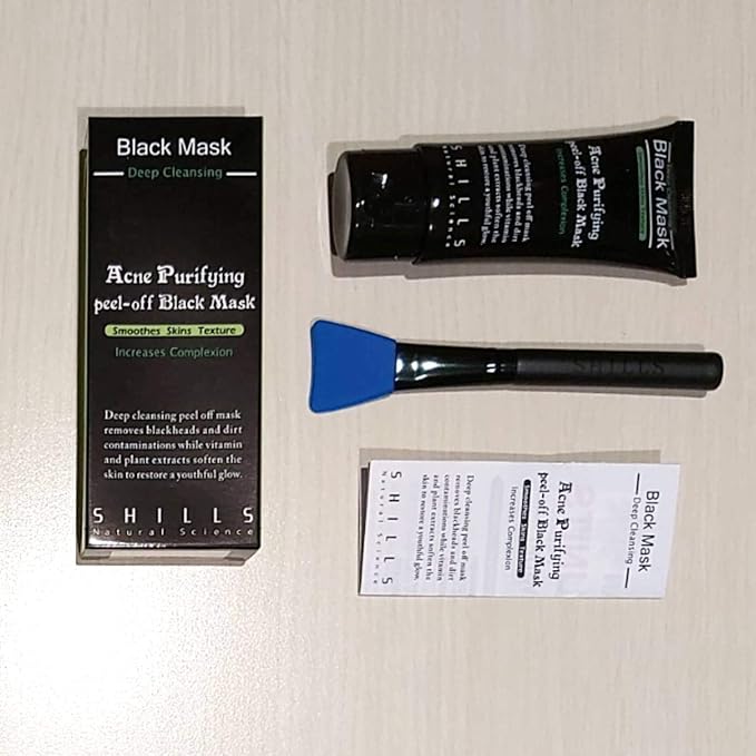 SHILLS Blackhead Remover, Pore Control, Skin Cleansing, Purifying Bamboo Charcoal, Peel Off Face Mask,1 Bottle(1.69 fl. oz)