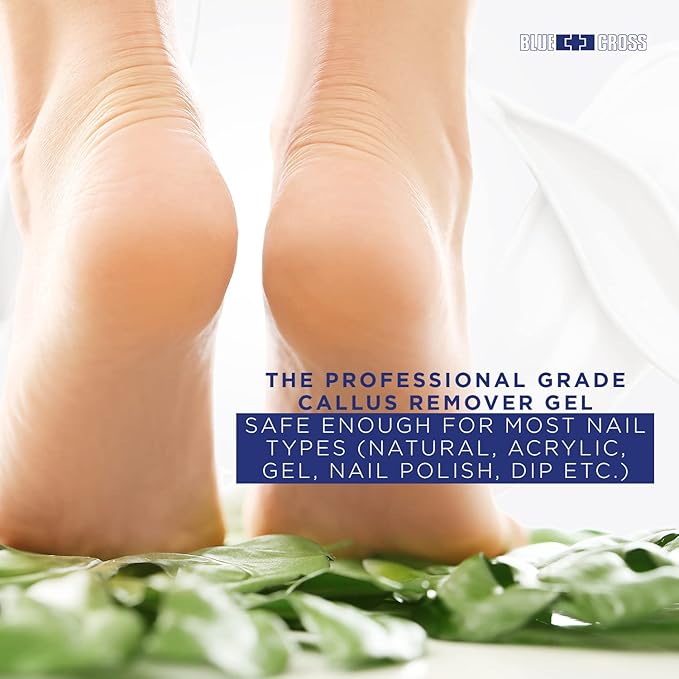 Blue Cross Hydrating, Moisturizing, Strengthening Cuticle Remover Oil with Lanolin + Extra Strength Callus Remover Gel for Heel or Feet, 6 oz each, 2 pack Bundle