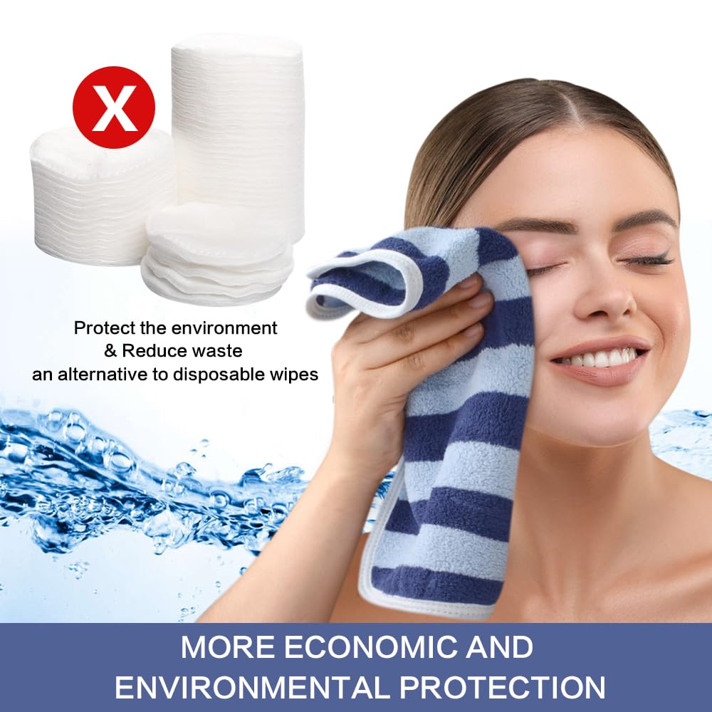 SINLAND Microfiber Facial Cloths Fast Drying Washcloth 12inch x 12inch Absorbent Face Wash Cloth Soft Makeup Remover Cloths