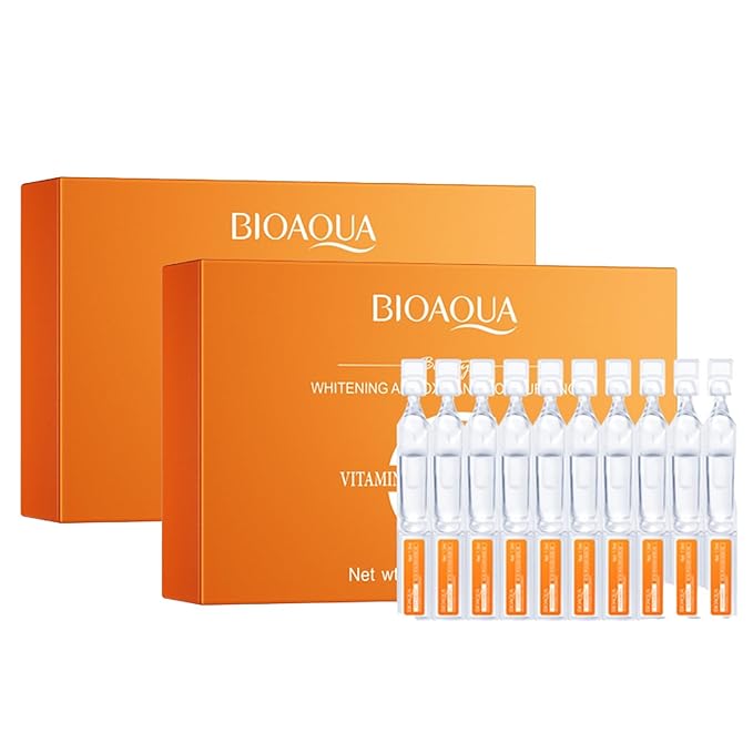 Vitamin C Serum for Face with Hyaluronic Acid – 1.5ml x 60PCS, Brightening Hydrating Facial Serum, Travel Size Skincare for Glowing Skin(3.04 Fl Oz (Pack of 2))