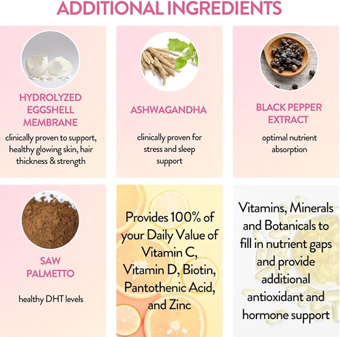 REVIVEEO Healthy Skin, Hair & Nails Supplement by Revive Essential Oils - Supports Healthy Hair with Pantented Form of Biotin - Ashwagandha for Stress Support - Plus Vitamins & Minerals