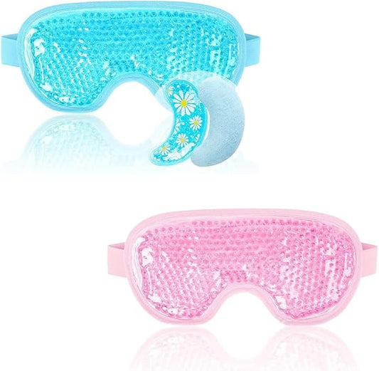 NEWGO Bundle of Cooling Eye Mask Gel and Cold Eye Mask for Puffy Eyes