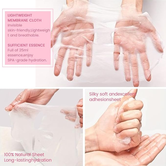 Face Sheet Mask Skincare,Hydrating Spa Face Mask For Sensitive Skin,Moisturize,Nourish for All Skin Types,Natural Skin Care Spa Face Mask for Women Men Girls,Pack of 6