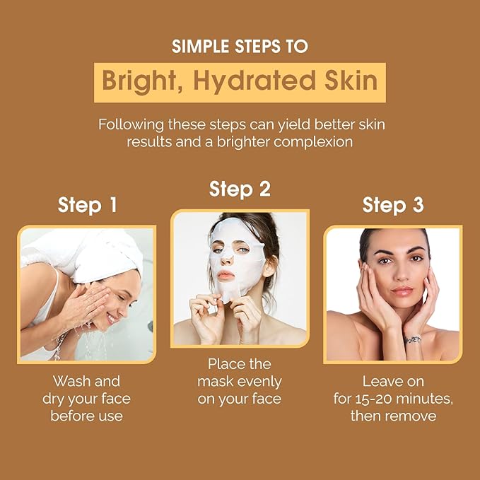 Face Sheet Mask with Vitamin C & E - Dermatologist Tested Korean Beauty Mask for Brightening & Deep Hydration -Premium Facial Treatment for Glowing & Rejuvenated Skin -15 Pack