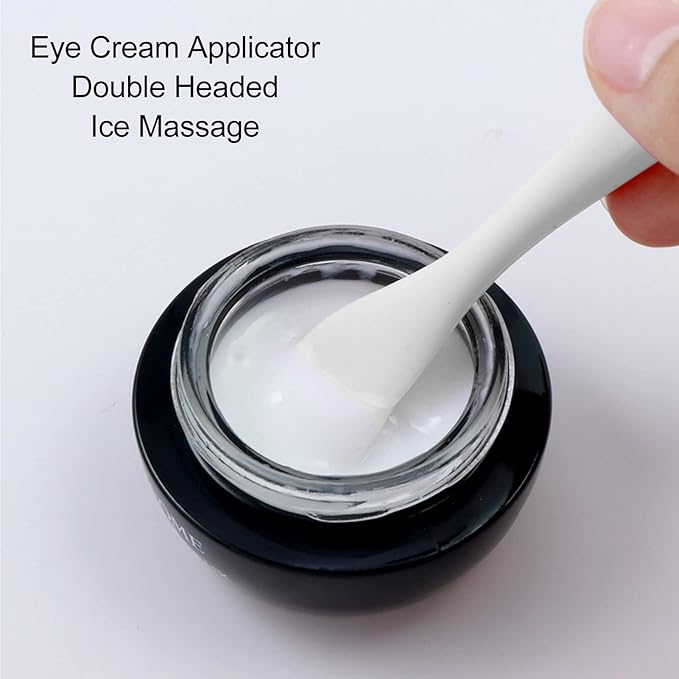 2pcs Metal Face Mask Spoon Anti Wrinkle Eye Fatigue Relief Massage Stick Cream Scoop, Metal Eye Cream Applicator Face Roller Massager Tool, Reducing Puffiness Wrinkle