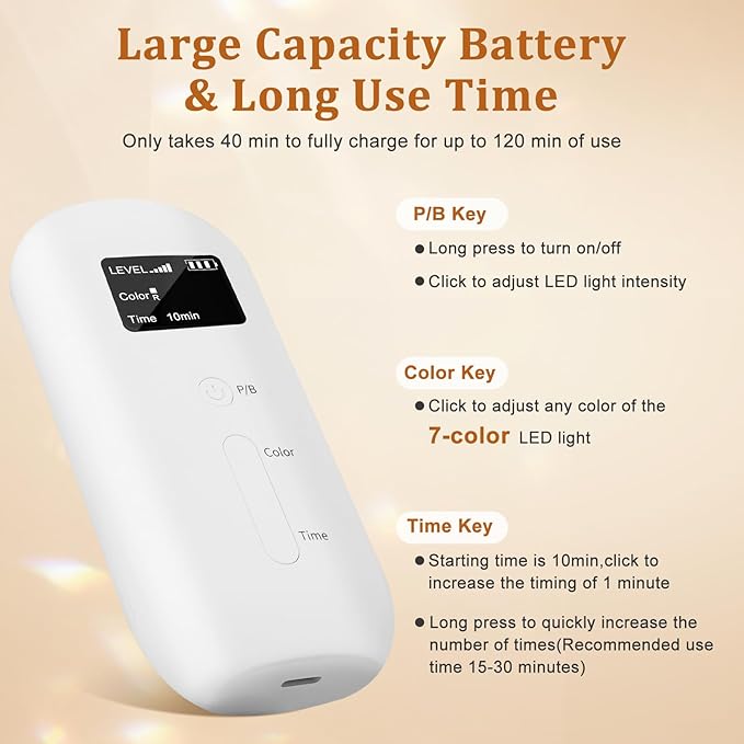 Hotodeal LED Face Mask Light Therapy,7 Colors Light Therapy for Face & Neck Mask,Skin Rejuvenation Anti-aging Beauty LED Mask,Silicone Material Foldable for Easy Carrying