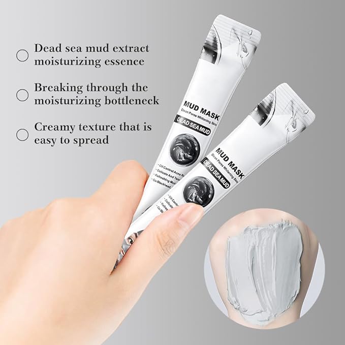 10X Collagen Anti-Aging Sleep Mask โ Active Protein Technology โ Intensive Hydration, Reduces Sagging & Dullness, Skin Care, Smooth & Whitilight, Cruelty-free (10PCS-Mud Mask-Dead sea mud White)