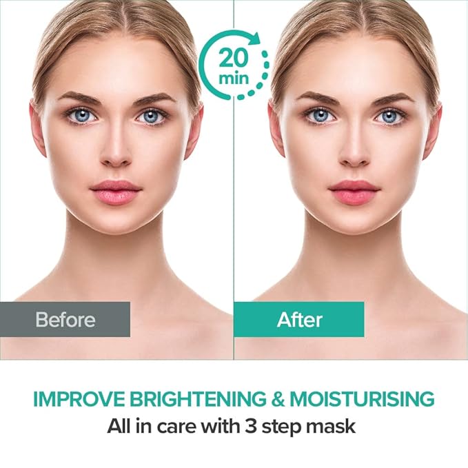 JM Solution Marine Luminous Pearl Deep Moisture 3 Step Skin Care Face Mask - Korean Skincare Facial Mask - boosting Brightening Moisturizing-10 Sheets for Dry Skin