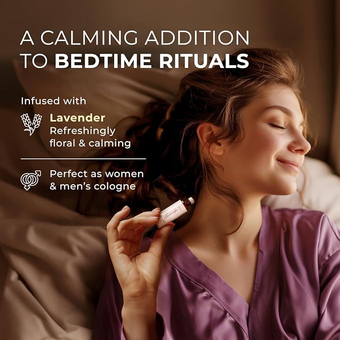 Gya Labs Lavender Essential Oil Roll on - 100% Pure Natural Lavender Perfume Oil for Women, Skin - Relaxing Aromatherapy, Alcohol-Free Perfume Roller, Travel Size (0.34 Fl Oz)