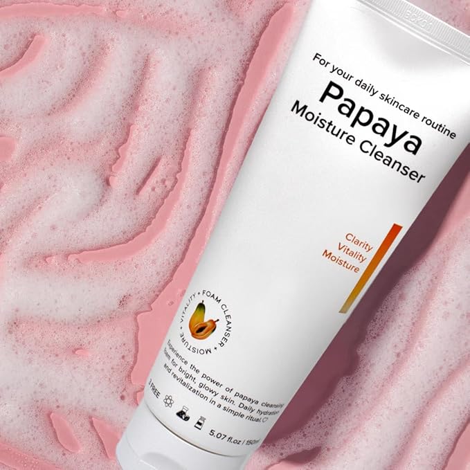 15 Min Pamper Me Kit & Papaya Moisture Cleanser (8pc): Ultimate Glow Korean Sheet Mask and Gentle Cleanser Set for Brightening, Clarifying, and Hydrating Set