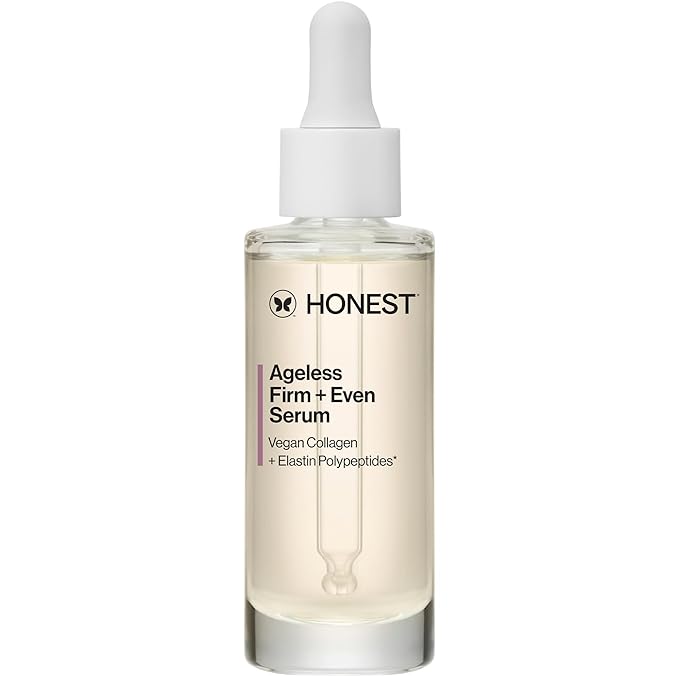 Honest Beauty Ageless Firm and Even Serum | Powered by Vegan Collagen and Elastin Polypeptides | Firmer-Looking Skin and Even Tone | Fragrance Free, EWG Verified, Vegan, Cruelty-Free | 1 fl oz