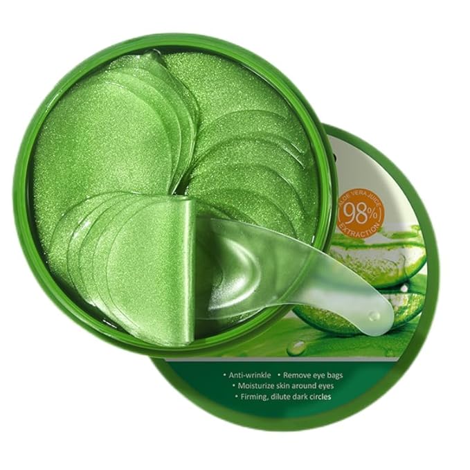 Aloe Vera Under Eye Mask - 60 PCS Aloe Vera Under Eye Patches - Combat Puffy Eyes,Aloe Vera Collagen Eye Mask Dark Circles, Fine Lines, and Wrinkles Using Pure Natural Extracts