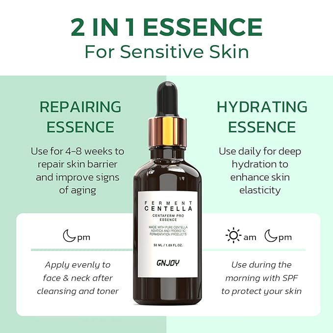 Centella Serum, Face Hydrating Fermented Centella Asiatica Serum, Soothing, Barrier Repair, Firming, Revitalize Glowing Centella Ampoule Facial Moisturizer with Ceramide NP, for All Skin (50ml)
