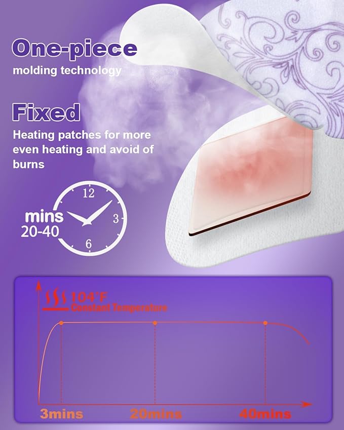 60 Packs Eyelid Cleansing Wipes for Dry Eye & Blepharitis + 30 Packs Steam Eye Masks Lanvender