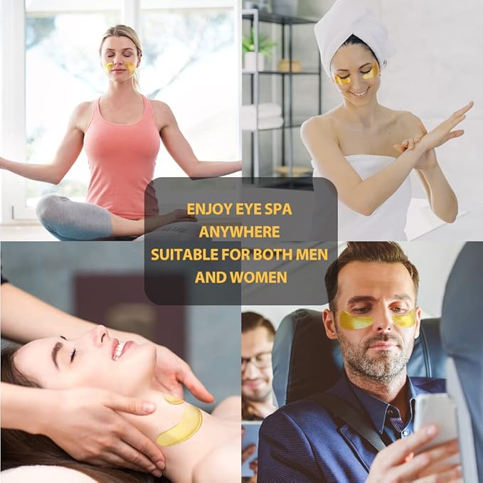 NEWGO Under Eye Mask Patches 20 Pairs Eye Gel Pads, 24K Gold Under Eye Pads Eye Mask Moisturizer Natural Collagen Eye Gels Reduce Wrinkles, Puffy Eyes, Dark Circles, Eye Bags