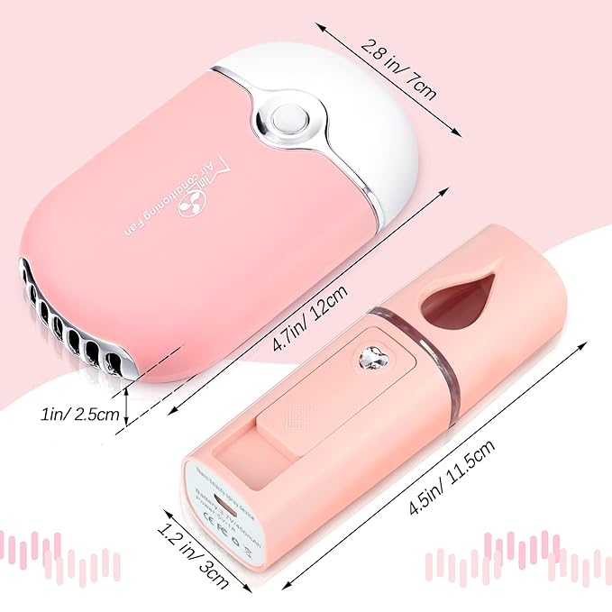 Eyelash Fan USB Portable Lash Dryer Nano Facial Mister Face Mister Portable Facial Steamer with 20ml Water Tank Rechargeable Handheld Mini Fan Lash Dryer Eyelash Extension(Pink)
