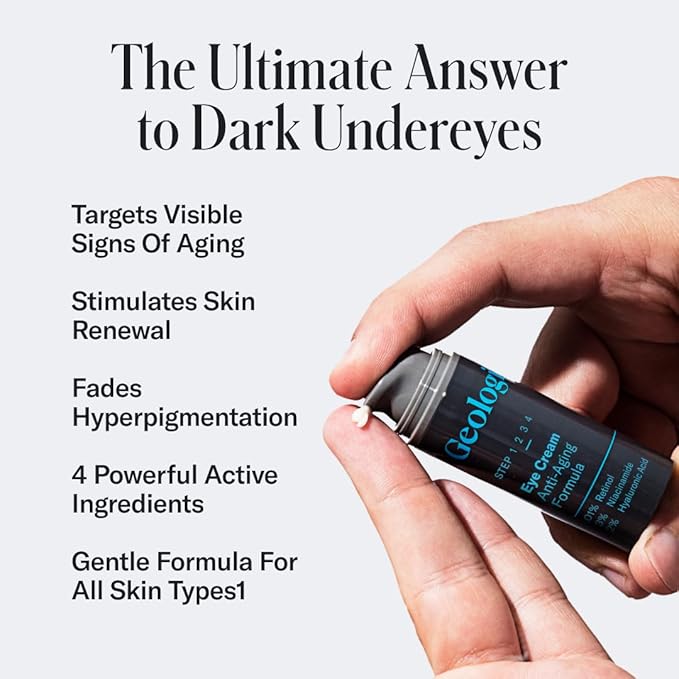 Geologie Sensitive Skincare Set for Men & Women | 1-Month Gentle & Effective Daily Skin Routine | Acne, Oily Skin, Dark Spots | Face Wash 2-Pack, Retinol Face Cream, SPF15 Moisturizer & Eye Cream