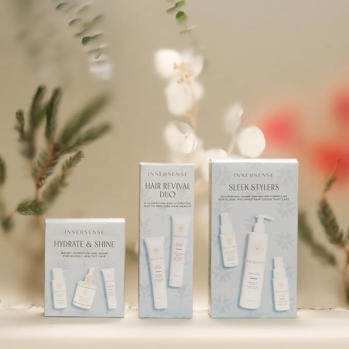 INNERSENSE Organic Beauty - Hair Revival Duo Holiday Set | Detox Hair Mask, Hydrate Hair Mask | Non-Toxic, Cruelty-Free, Clean Haircare (2 piece set)