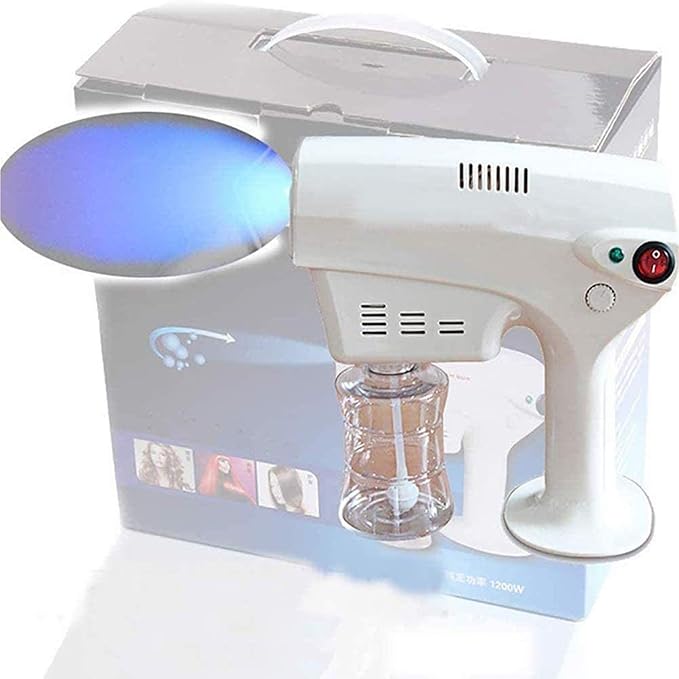 XSWL Portable Nano Steam Gun Hair Care Hydration Sprayer Hot Dyeing Care Blue Micro Mist Machine Spray Gun Hair Steamer Trigger
