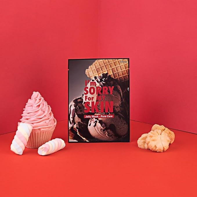 I'M SORRY FOR MY SKIN Jelly Mask Full Set for Skin Stress Relief, Korean Skin Care Travel Essentials Kit, K-Beauty Hydrating Face Mask Sheets, Gifts for Women (Pack of 5)