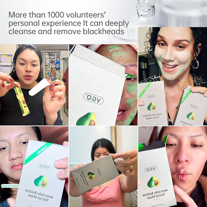 VGO Blackhead Remover Bubble Clay Mask, Deep Moisturizing & Pore Cleanser Face, with Salicylic Acid & Hyaluronic Acid,Daily Hydrating Facial Care & Skin Blackhead Mud, 12pcs (1.08 Ounce (Pack of 1))