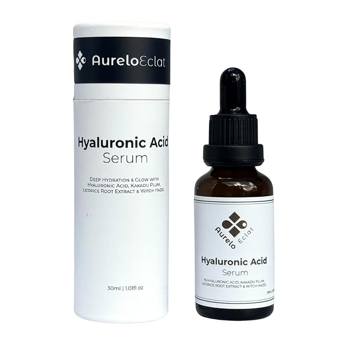 Hyaluronic Acid Serum with Natural Vitamin C, 1% HA, 30ml – Vegan Formula for Deep Hydration, Radiance & Anti-Aging Benefits