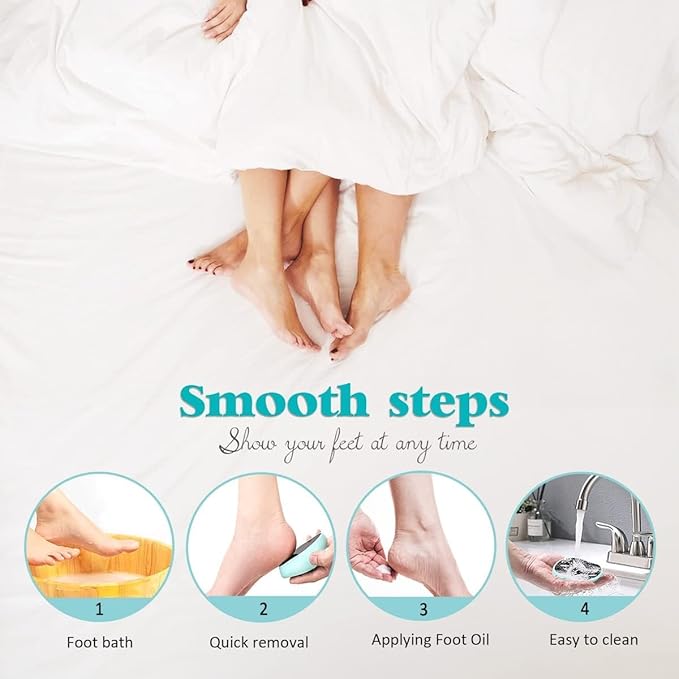 Glass Foot File Callus Dead Remover Heel Scraper and Shower Scrubber - Safely and painlessly removes calluses and Dry Skin from Heels (Blue)