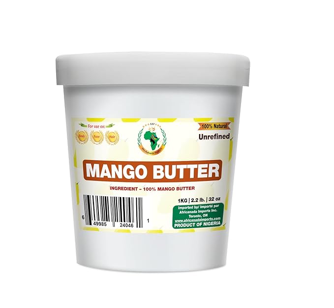 Authentic Raw Mango Butter | Butter | For DIY Face, Body, Hands | Unrefined | 100% Pure| Organic from Africa | Resealable Bag | tub