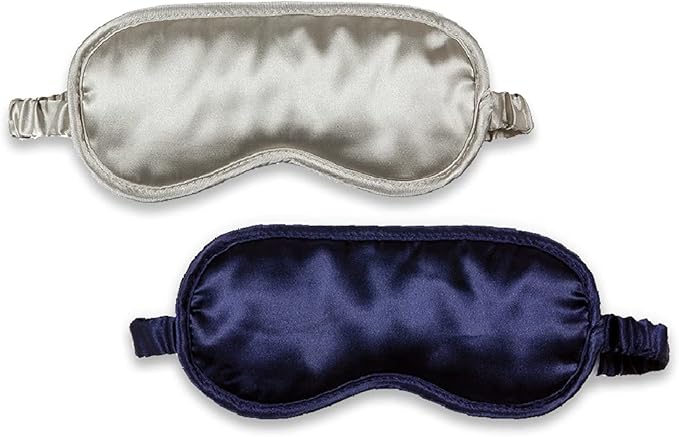 Aromatherapy 2pack Lavender Scented Eye Mask,Sleep Mask (Navy Blue/Tan)…