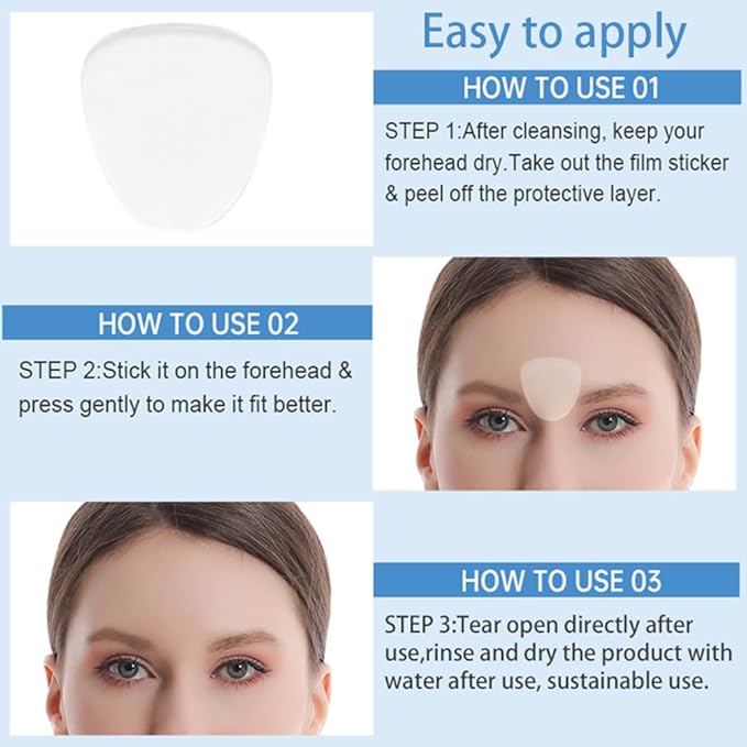 Between the Eyes Wrinkle Patches, Reusable Hydrogel Frown Lines Eleven Lines Facial Patches, Hypoallergenic Silicone Gel Sleep Face Tape, Smooth Fine Lines(frown-18Pcs)