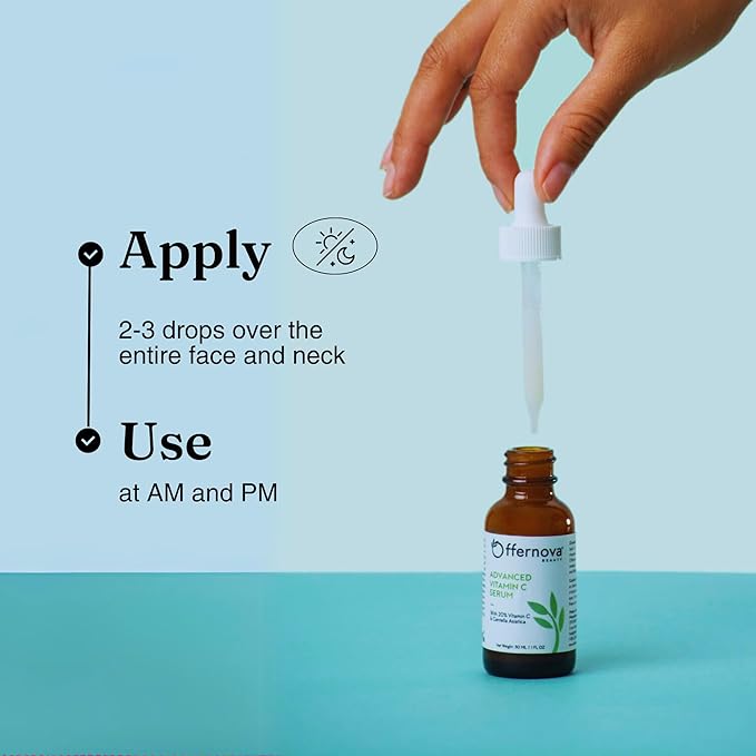 Organic Vitamin C Serum - 20% Vit C and Hyaluronic Acid Anti Aging Serum for Face, Eyes and Neck. Enhanced Absorption Dark Spot Corrector for Youthful Looking Skin, 1 oz