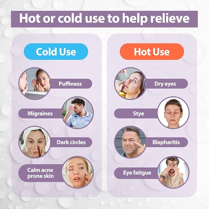 NEWGO Bundle of Gel Eye Mask and Headache Ice Pack Purple