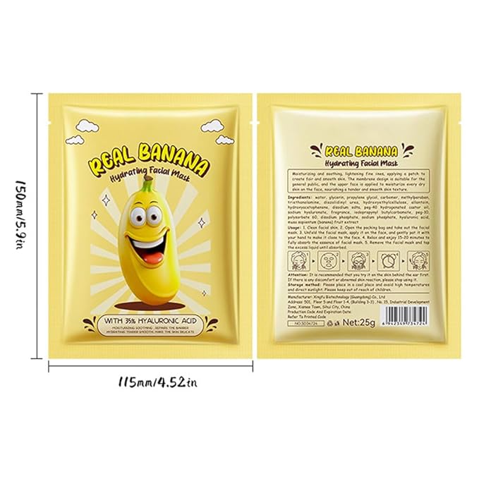 8 Pack Fruit Facial Mask Set โ Hydrating & Brightening Combo Face Masks for All Skin Types, Natural Sheet Masks Gift Set, Hypoallergenic Spa Skincare for Women/Men, Soothe Sensitive Skin (8 Pcs-Set04)