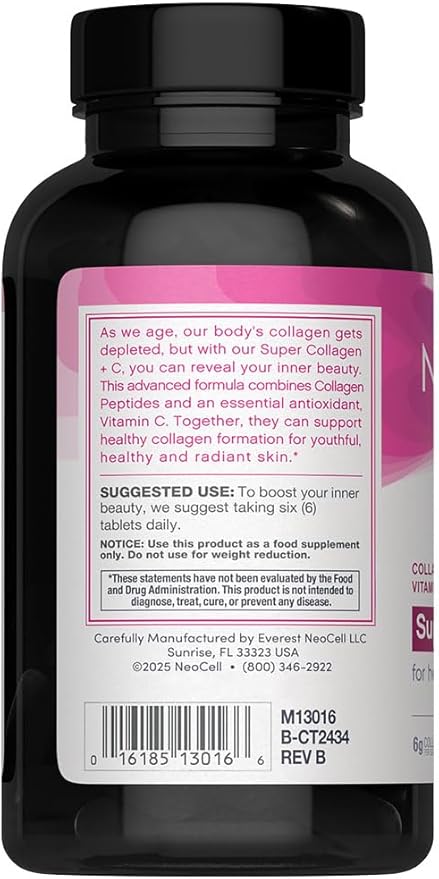 NeoCell Super Collagen Plus Vitamin C, Skin, Hair and Nails Supplement, Includes Antioxidants, Tablet, 360 Count, 1 Bottle