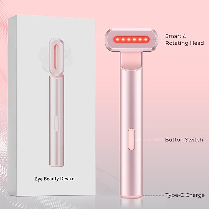 Red-Light-Therapy-for-Face,7 in 1 LED Light-Therapy-Wand for Face and Neck - Microcurrent Facial Device for Anti-Aging - Face & Eye Massager Skincare (7 Colors led Light)