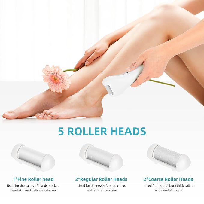 Callus Remover for Feet, Nicebirdie Electric Foot File Callus Removers Rechargeable Waterproof Pedicure Tools Foot Scrubber Shaver Feet Care Tool for Cracked Heels Dead Skin (Green)