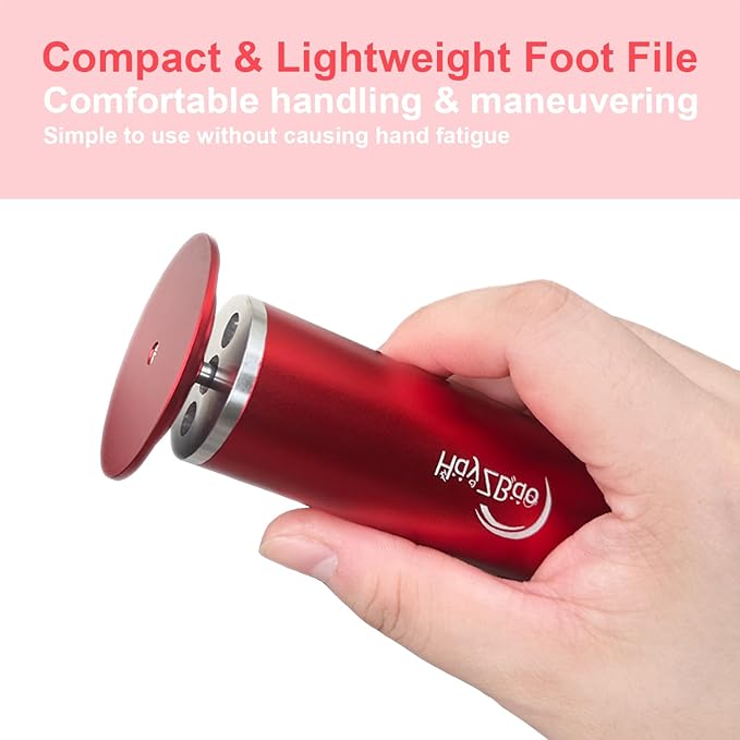 Electric Foot File - High Torque,Callus Remover for Feet,Adjustable Speed Foot File with 60 Pcs Sandpaper Discs,Professional Pedicure Tool for Dead Skin and Calluses (Red)