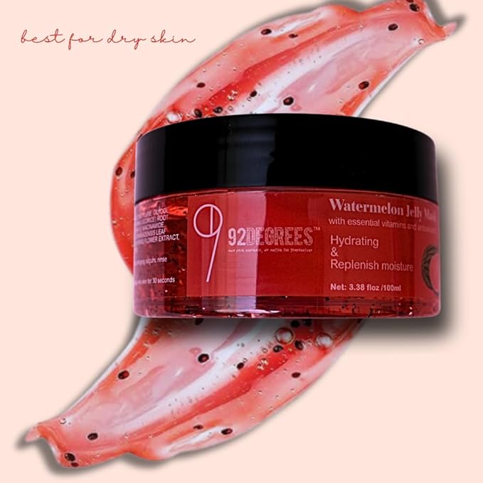 Watermelon Jelly Facial Mask, Hydrating & Anti-Aging Gel Face Mask with Niacinamide, Hyaluronic Acid, Licorice Root Extract For Suitable for Sensitive & all Skin Types Lightweight & Moisturizing Mask