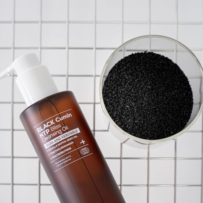 IZEZE Black Cumin NTP Bliss Cleansing Oil 6.76 fl.oz, 200ml | Waterproof Makeup Remover, Blackheads and Sebum Care, Deep Cleansing, Thymoquinone, Nigella Sativa Seed Oil For Skin Health
