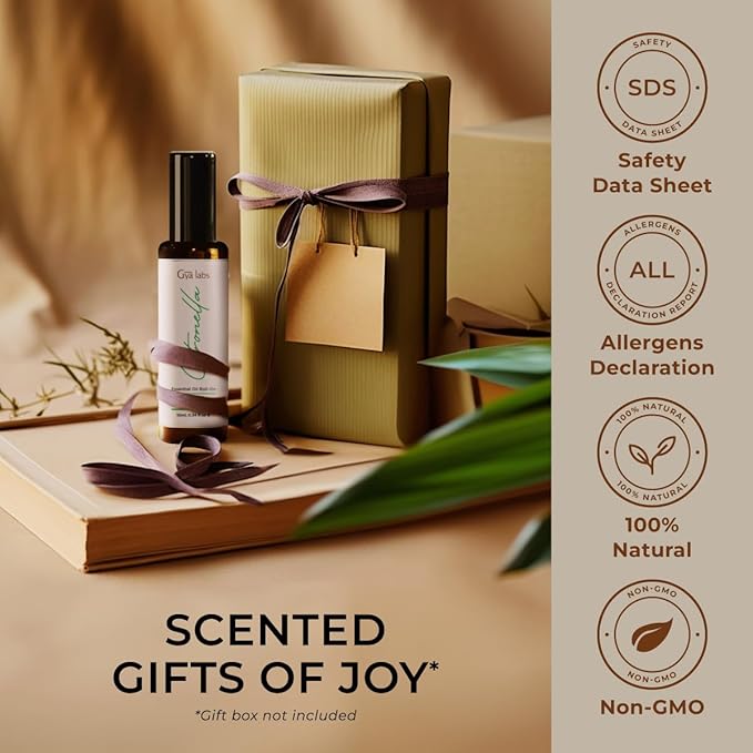 Gya Labs Citronella Essential Oil Roll on - 100% Pure Natural Citronella Oil Roller - Energizing Aromatherapy for Outdoor Protection, Travel Size (0.34 Fl Oz)